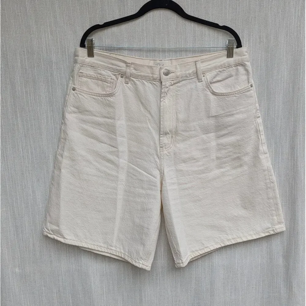 Rails Agoura Relaxed Long Short Womens 32 Ecru Denim High-rise Wide Leg